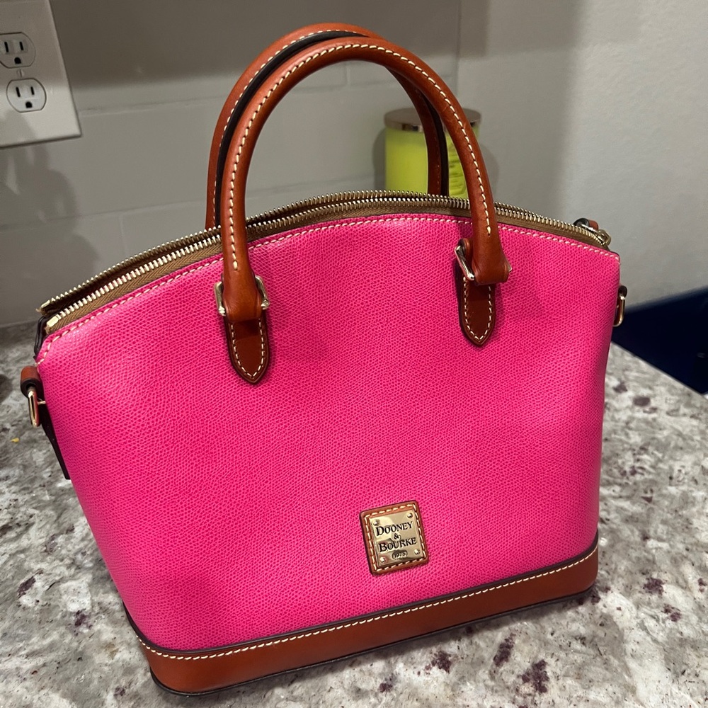 Dooney & Bourke Pink and Brown Satchel Bag
